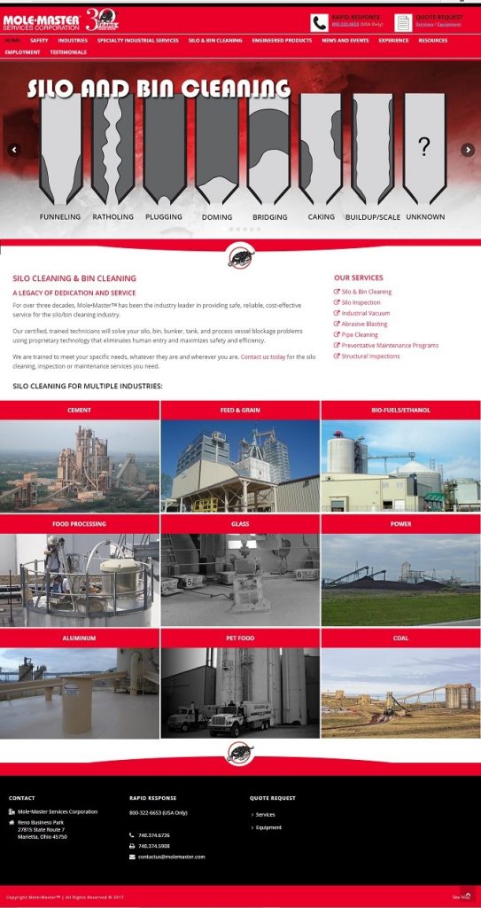 Molemaster technician showcasing silo maintenance expertise